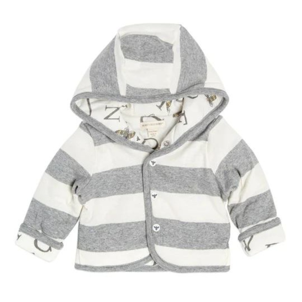 Burt's Bees Baby‎ Hooded Jacket 3-6 Months Striped Alphabet Bee Organic